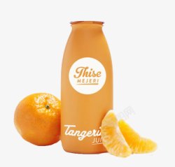 果味瓶子橘子味牛奶高清图片