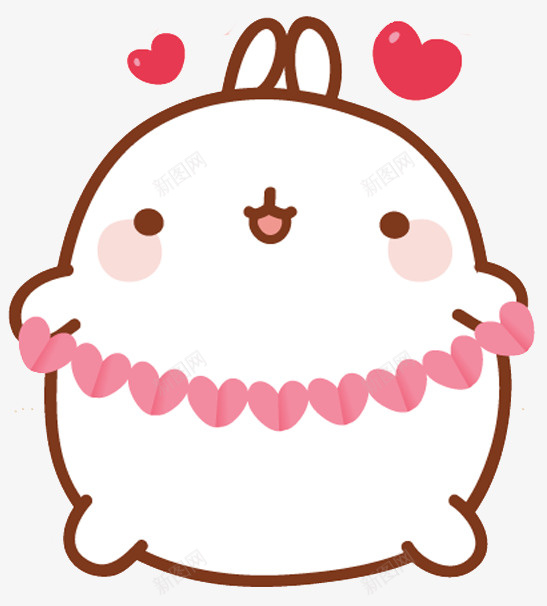 穿裙子的兔子png免抠素材_88icon https://88icon.com 兔子简笔画 小兔子 心形 心心 白色 粉色 红色 腰带 裙子