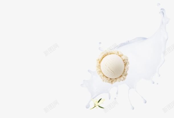 牛奶香草冰淇淋球png免抠素材_88icon https://88icon.com 冰淇淋 牛奶 香草