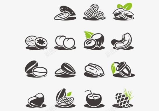 坚果坚果花生食物食品小图标图标