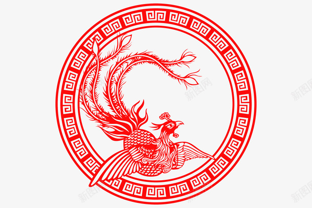 红色剪纸凤凰png免抠素材_88icon https://88icon.com 丹鸟 凤凰 凤凰尾巴 凤凰纹饰 凤尾 吉祥象征 朱鸟 漂亮尾巴 火鸟 神兽 神鸟 羽翼 飞鸟 飞龙之子