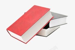 红色新书压着的一叠书实物素材