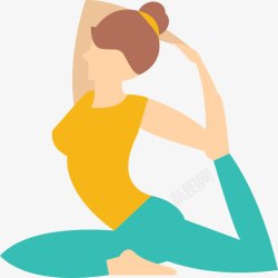 女人练瑜伽插画人物插画做瑜伽的女人高清图片