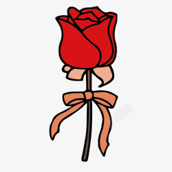 一只玫瑰一只红色的玫瑰花高清图片