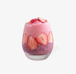 草莓冰沙一杯草莓奶昔高清图片
