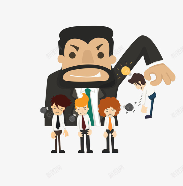 卡通挨批的白领图png免抠素材_88icon https://88icon.com 卡通 商务 失落的 批评 挨批的 插图 白领 老板