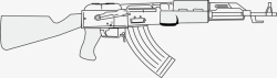 手绘武器机枪游戏武器矢量图高清图片
