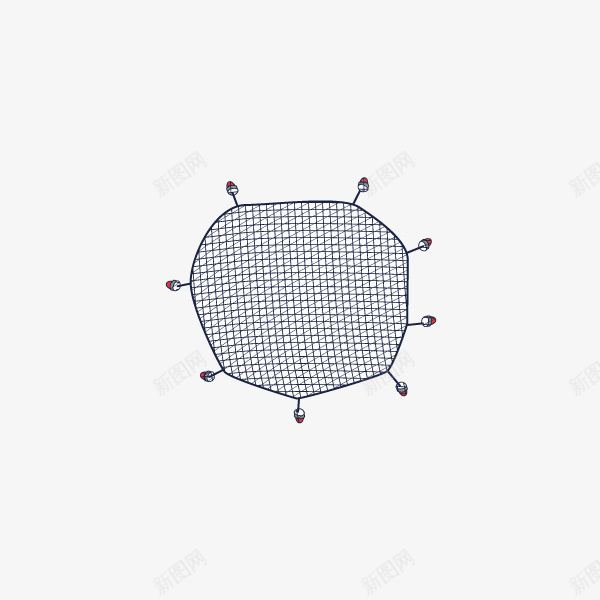 卡通渔网捕鱼渔具png免抠素材_88icon https://88icon.com 创意 卡通手绘 捕鱼插画 渔具 渔网 黑色的