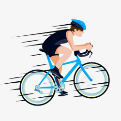 自行车手绘快速骑车的骑手矢量图高清图片