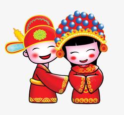 中式成亲卡通手绘中式婚礼高清图片