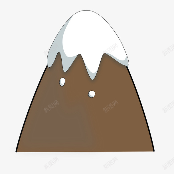 卡通雪山png免抠素材_88icon https://88icon.com 一座大山 冬季 卡通 棕色的 白色的 白雪 雪山