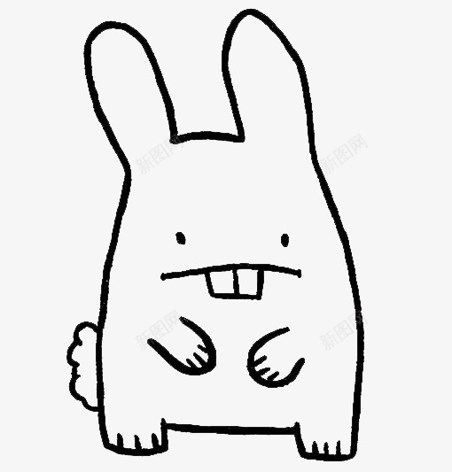 可爱的一只板牙兔png免抠素材_88icon https://88icon.com 兔子 兔子简笔画 兔宝宝 兔年 动物 卡通 橡皮章素材 简笔画五官素材 线稿 酷兔 黑白