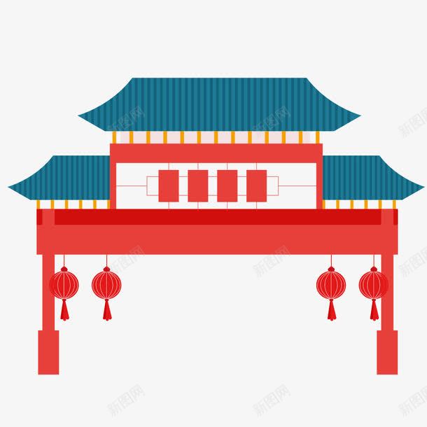 古典建筑物png免抠素材_88icon https://88icon.com 古建筑 古建筑手绘图 建筑物 房子 房屋 手绘房子 红房子 红灯笼