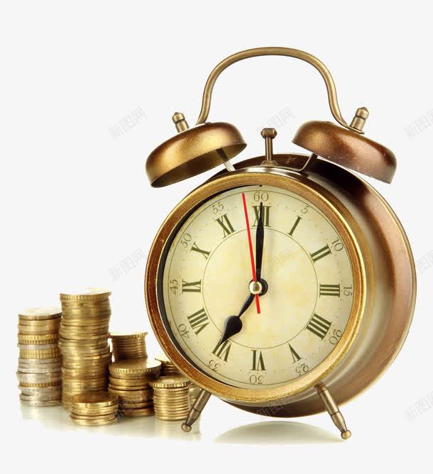 闹钟和硬币png免抠素材_88icon https://88icon.com 励志 寓意 时间如金 时间宝贵 时间就是金钱 硬币 钟表 闹钟