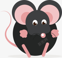黑色小胡子孤独的小老鼠高清图片