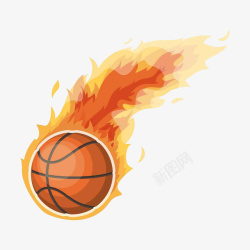 卡通火焰篮球火球插画素材