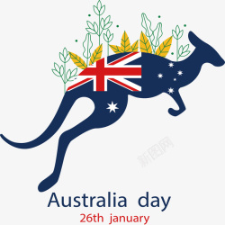 澳大利亚国旗袋鼠矢量图素材