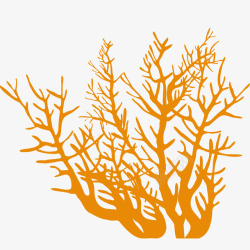 橙色珊瑚插画矢量图素材
