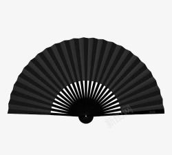 黑色折扇展开黑色日本折扇高清图片