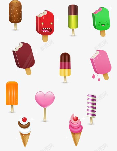 卡通食物美味冰激凌png免抠素材_88icon https://88icon.com 冰棍 冰激凌 卡通 甜品 食物