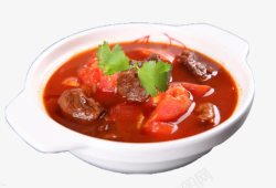白色砂锅番茄牛腩汤素材