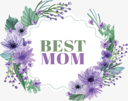 最好的三脚架最好的妈妈紫色花藤矢量图高清图片