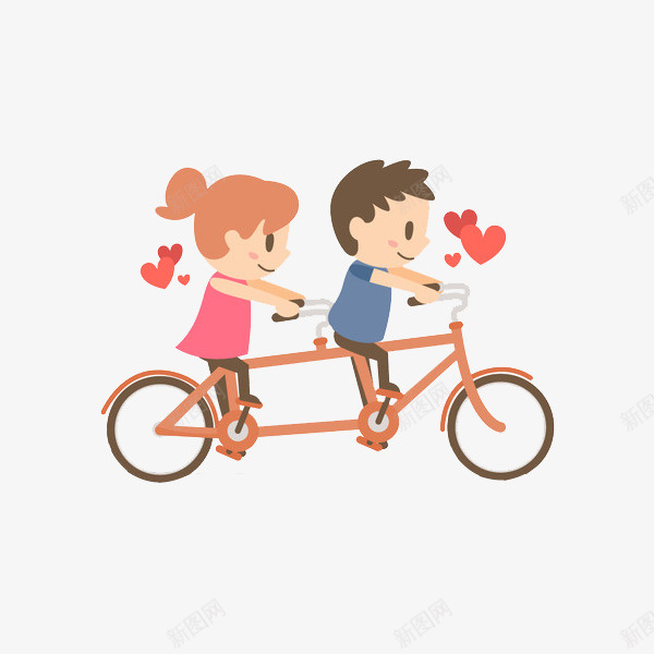 卡通骑车的情侣图png免抠素材_88icon https://88icon.com 卡通 恋人 情侣 插图 爱心 爱心贴图 脚踏车 自行车