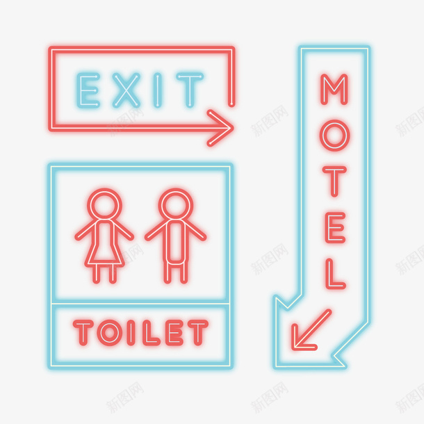 蓝红色边框方向男女霓虹灯矢量图ai免抠素材_88icon https://88icon.com 字牌 方向男女霓虹灯 矢量图 蓝红色霓虹灯 装饰 闪灯边框 霓虹灯 霓虹灯灯牌