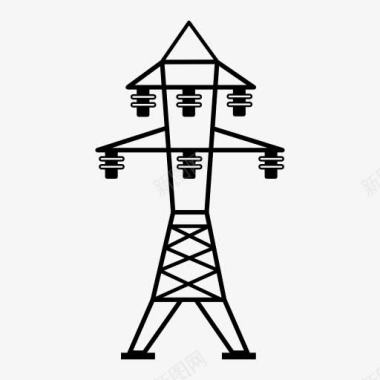 高压电线塔图标图标