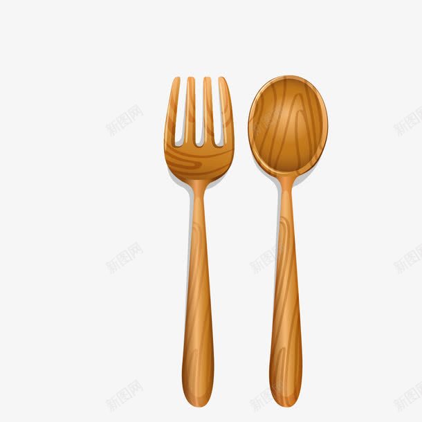 木勺png免抠素材_88icon https://88icon.com 勺子 叉子 木头 餐具