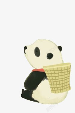 手绘可爱大熊猫素材