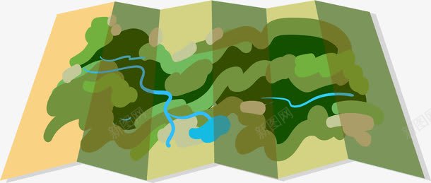 绿色地图路线图矢量图ai免抠素材_88icon https://88icon.com 卡通手绘 地图PNG 折叠 旅游 线路图 矢量图