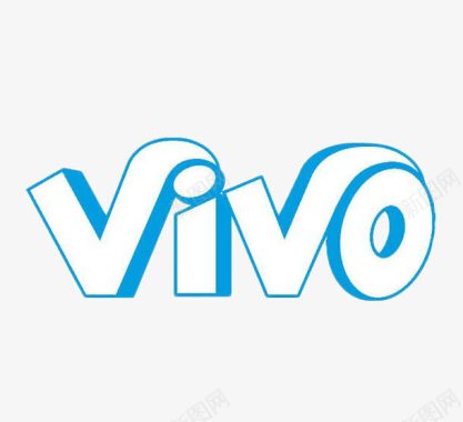 蓝色信号标志vivo蓝色立体logo图标图标