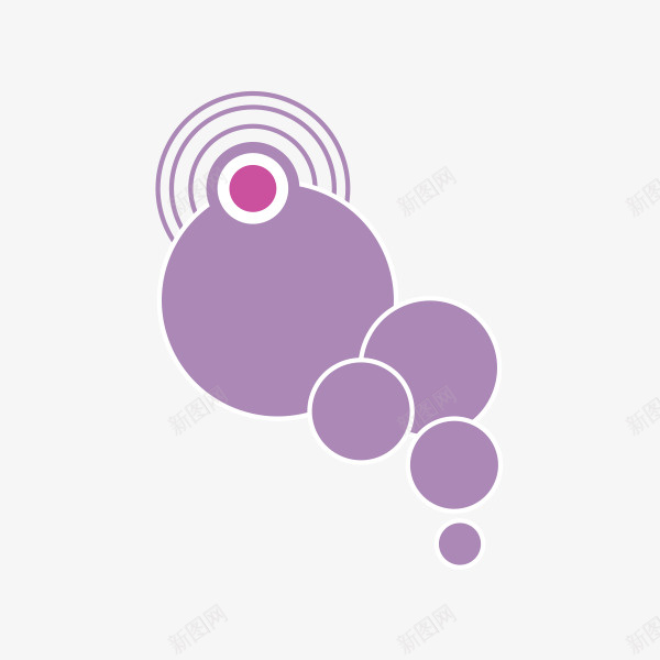同心圆组合抽象装饰图案png免抠素材_88icon https://88icon.com 手绘 抽象 紫色系 装饰