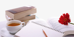 咖啡书籍镂空桌子上的书本笔记本和咖啡高清图片