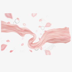 简单气泡粉色绸带立体卡通高清图片