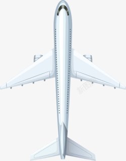 客机俯视图白色飞机高清图片