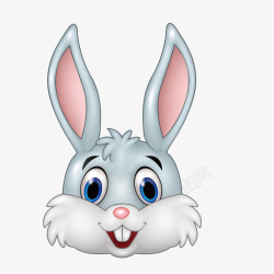 粉红色兔子耳朵可爱的卡通兔子头像高清图片