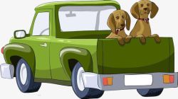 小狗背影带着小狗的汽车背影高清图片
