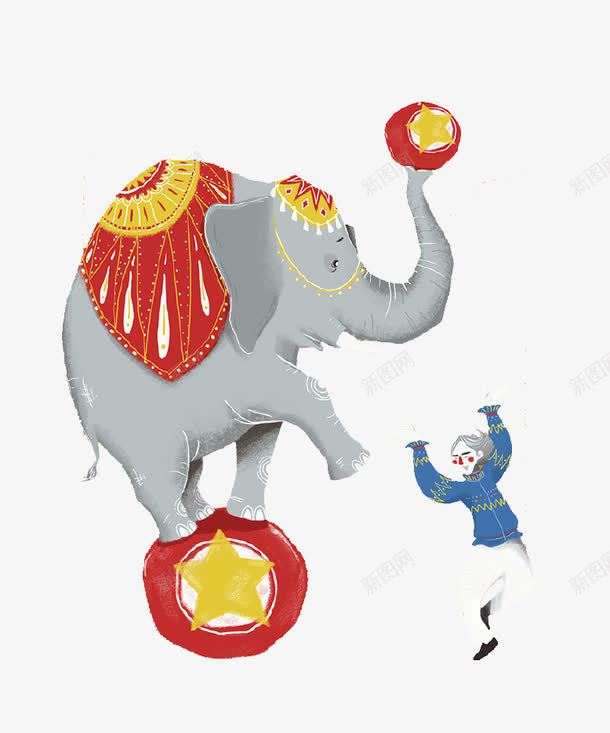 表演的大象png免抠素材_88icon https://88icon.com joker 大象 小丑 表演 马戏团