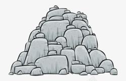 卡通手绘石头山石子素材