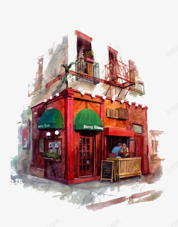 卡通咖啡店png免抠素材_88icon https://88icon.com 咖啡厅 商店 洋房 餐厅