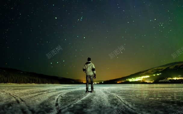 孤独冰面上的男人海报背景背景