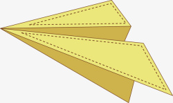 黄色的纸飞机矢量图素材