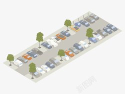 停车场插图立体插图室外停车场高清图片