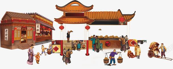 传统街道psd免抠素材_88icon https://88icon.com 传统 古代街道 民俗 街景