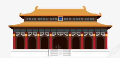 卡通建筑png免抠素材_88icon https://88icon.com 卡通建筑 古风 故宫 素材