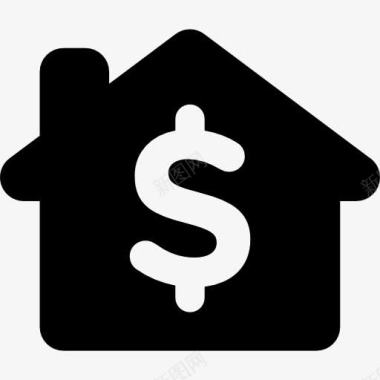 房贷房子与美元符号图标图标