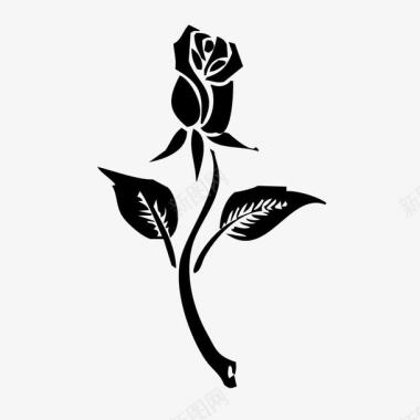 桔梗一只黑色玫瑰图标图标