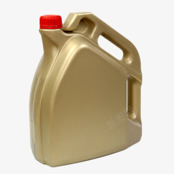 金色光滑带提手的机油塑料瓶罐实素材